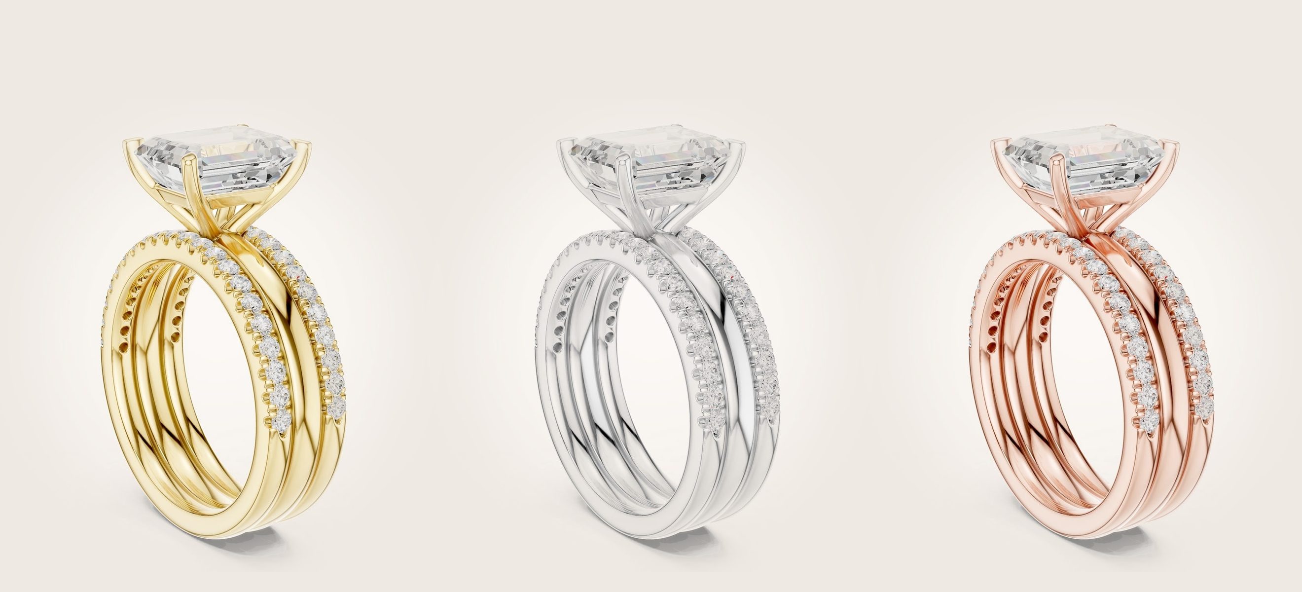 Ein Taara-Ring, gefertigt in Gelbgold, Weißgold und Roségold