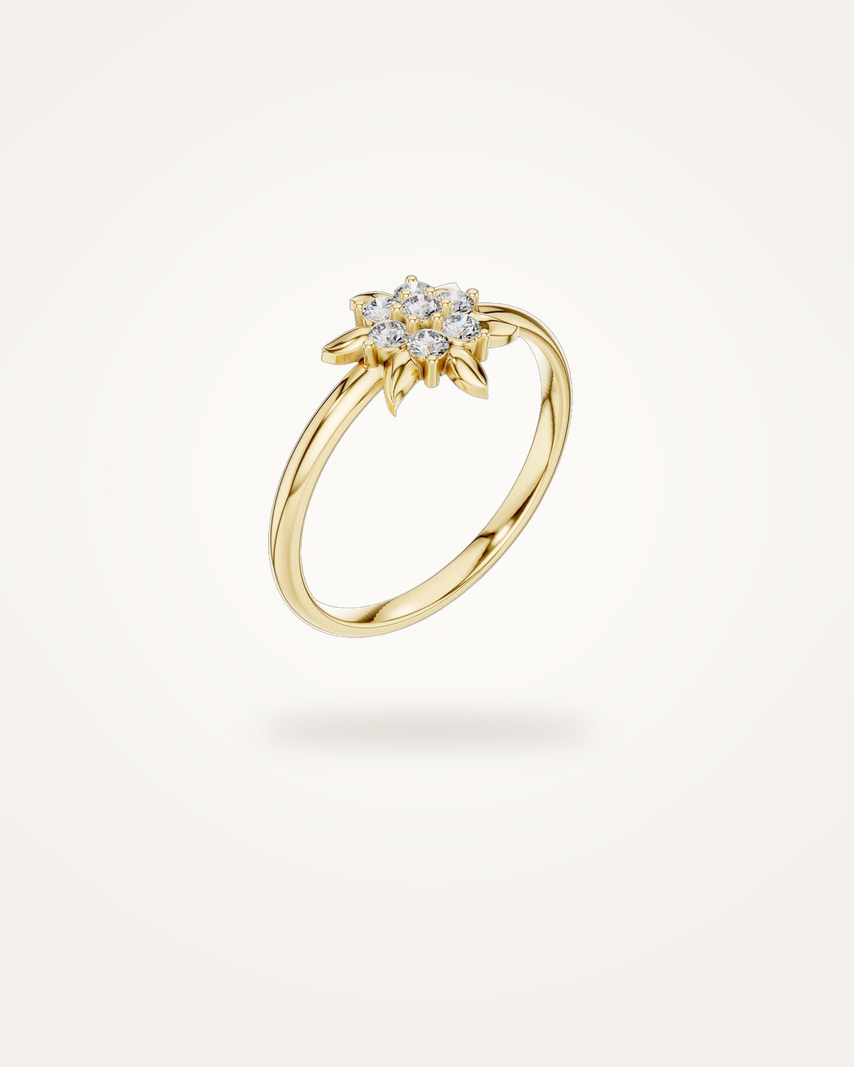 خاتم عنقودي رقيق على شكل نجمة متفجرة