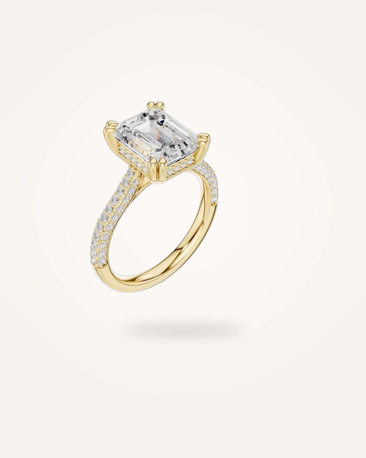 Verlovingsring met smaragdslijpsel, 4,276 ct